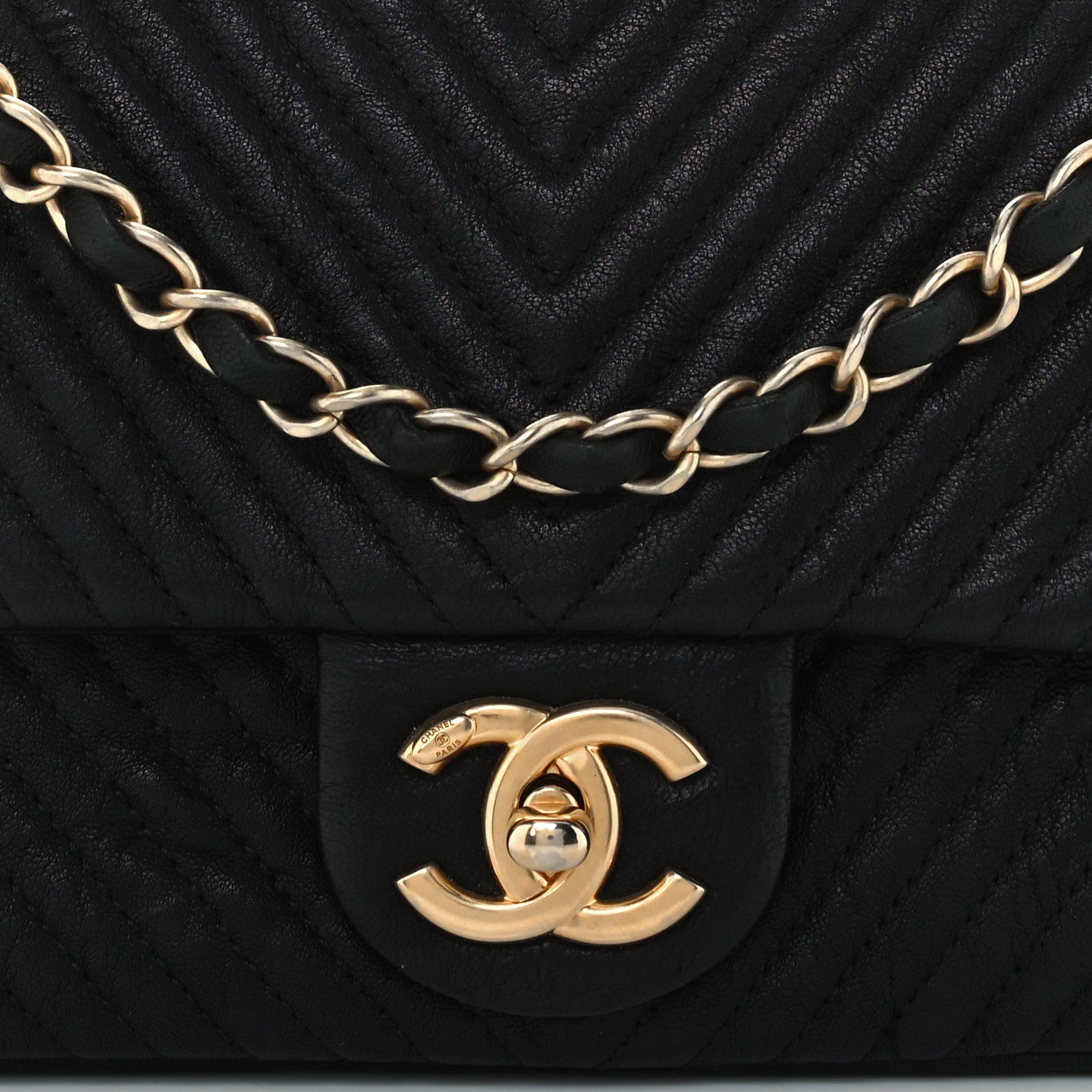 Chanel Wrinkled Lambskin Chevron Quilted Small Flap Black 9 of 12