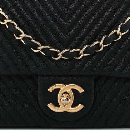 Chanel Wrinkled Lambskin Chevron Quilted Small Flap Black 9 of 12