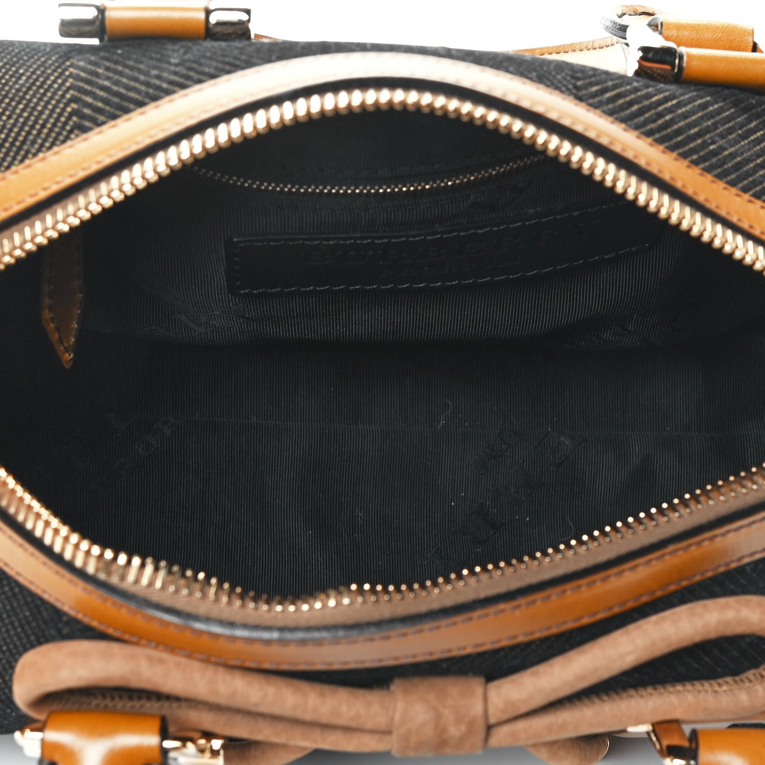 Burberry Prorsum Jacquard Tweed Medium Barrel Bag Brown 4 of 4