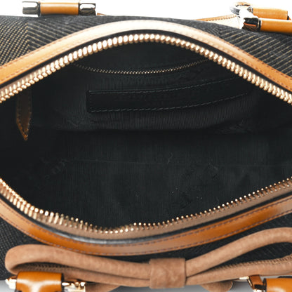 Burberry Prorsum Jacquard Tweed Medium Barrel Bag Brown 4 of 4