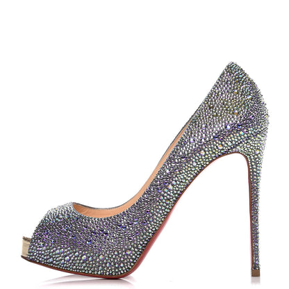Christian Louboutin Suede Strass New Very Riche 120 Pumps 37.5 Crystal Paradise 1 of 9