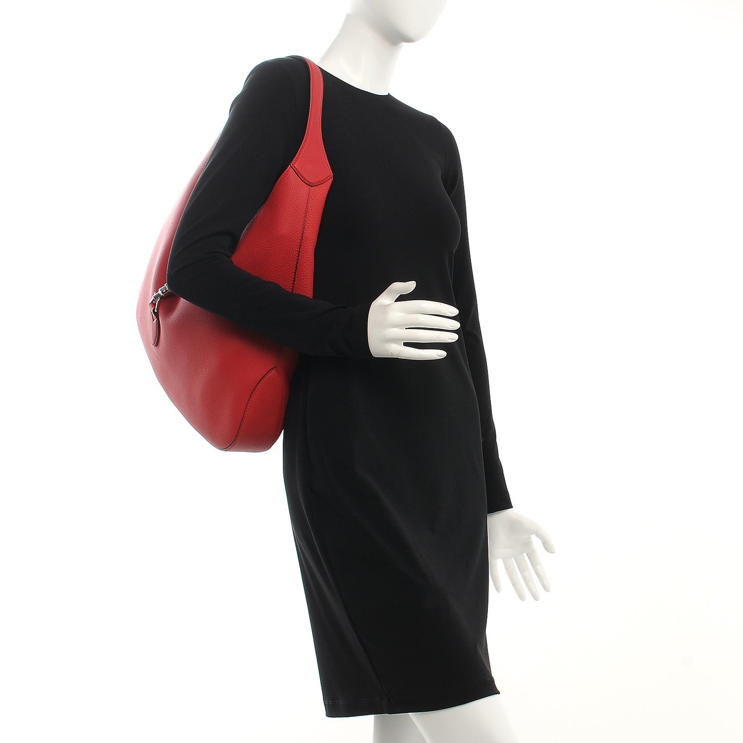 Soft Grained Calfskin Large Jackie Hobo Hibiscus Red