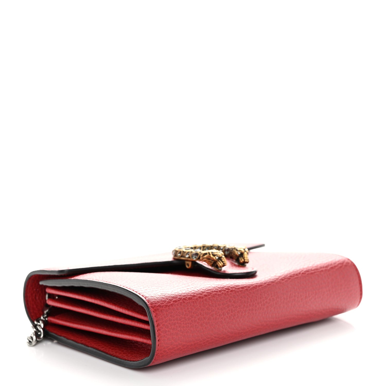 Gucci Calfskin Mini Dionysus Chain Wallet Hibiscus Red 4 of 10