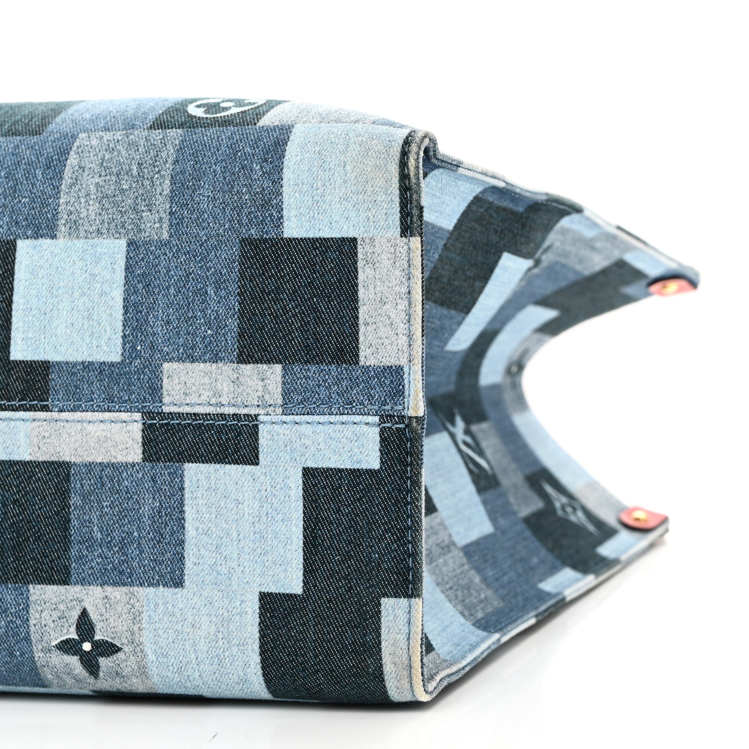 Louis Vuitton Denim Damier Monogram Onthego Blue Rouge 9 of 9