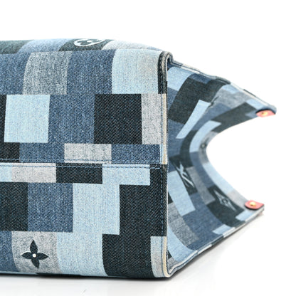 Louis Vuitton Denim Damier Monogram Onthego Blue Rouge 9 of 9