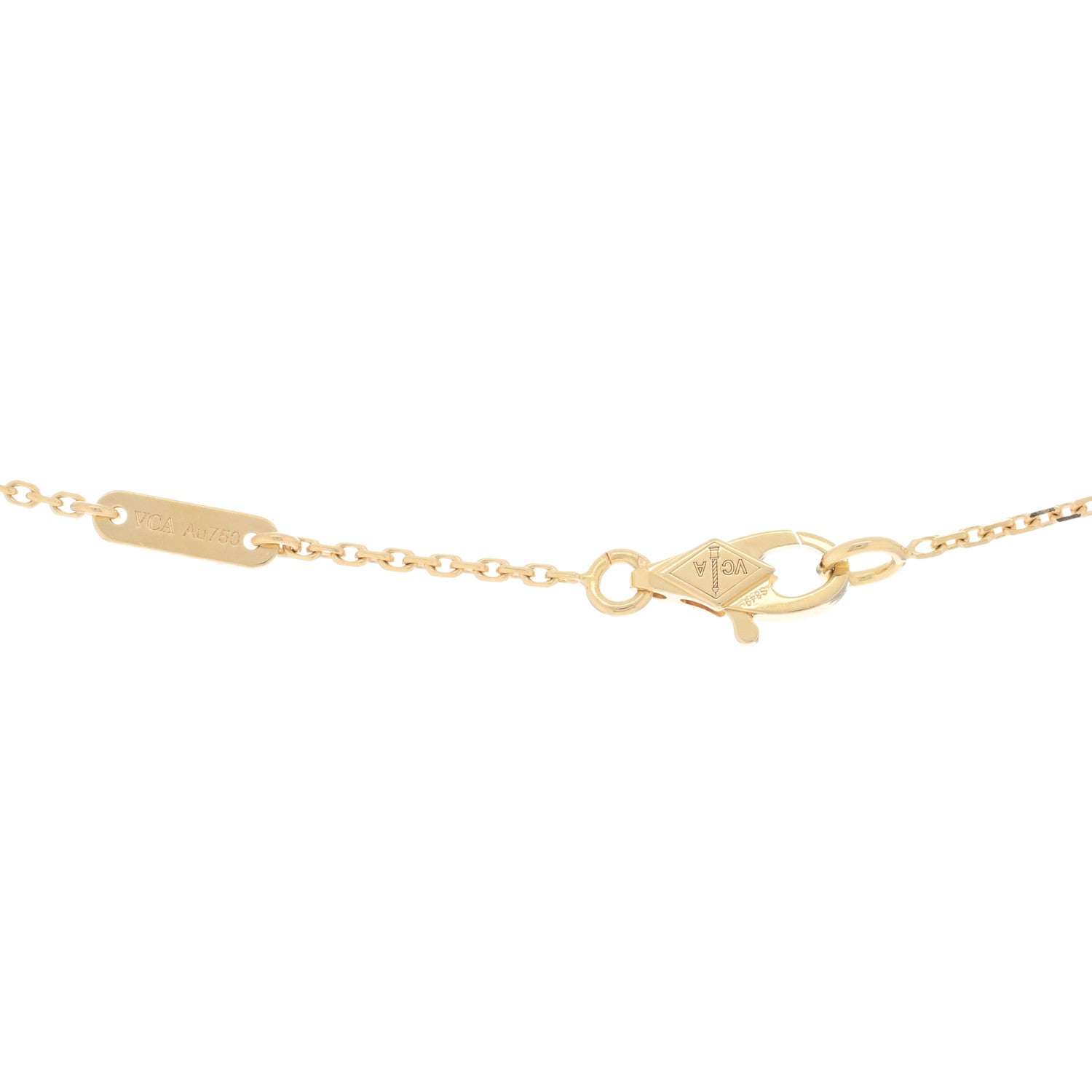 Van Cleef & Arpels 18K Yellow Gold Mother of Pearl Sweet Alhambra Pendant Necklace 4 of 5