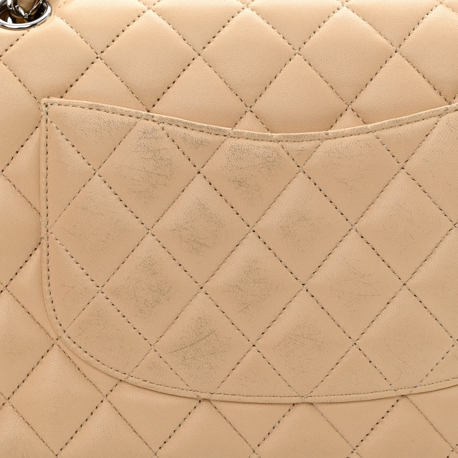 Chanel Lambskin Quilted Medium Double Flap Beige 13 of 13