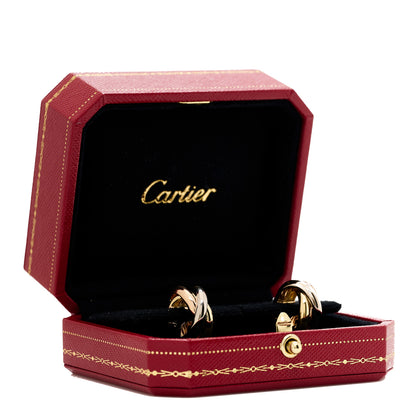 Cartier 18K Pink Yellow White Gold Small Trinity Earrings 6 of 6