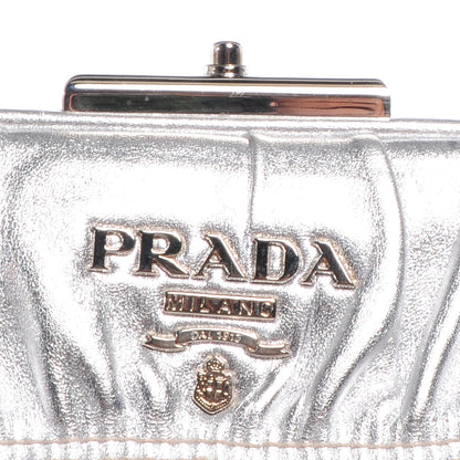 Prada Nappa Dressy Gaufre Frame Tote Argento 5 of 8