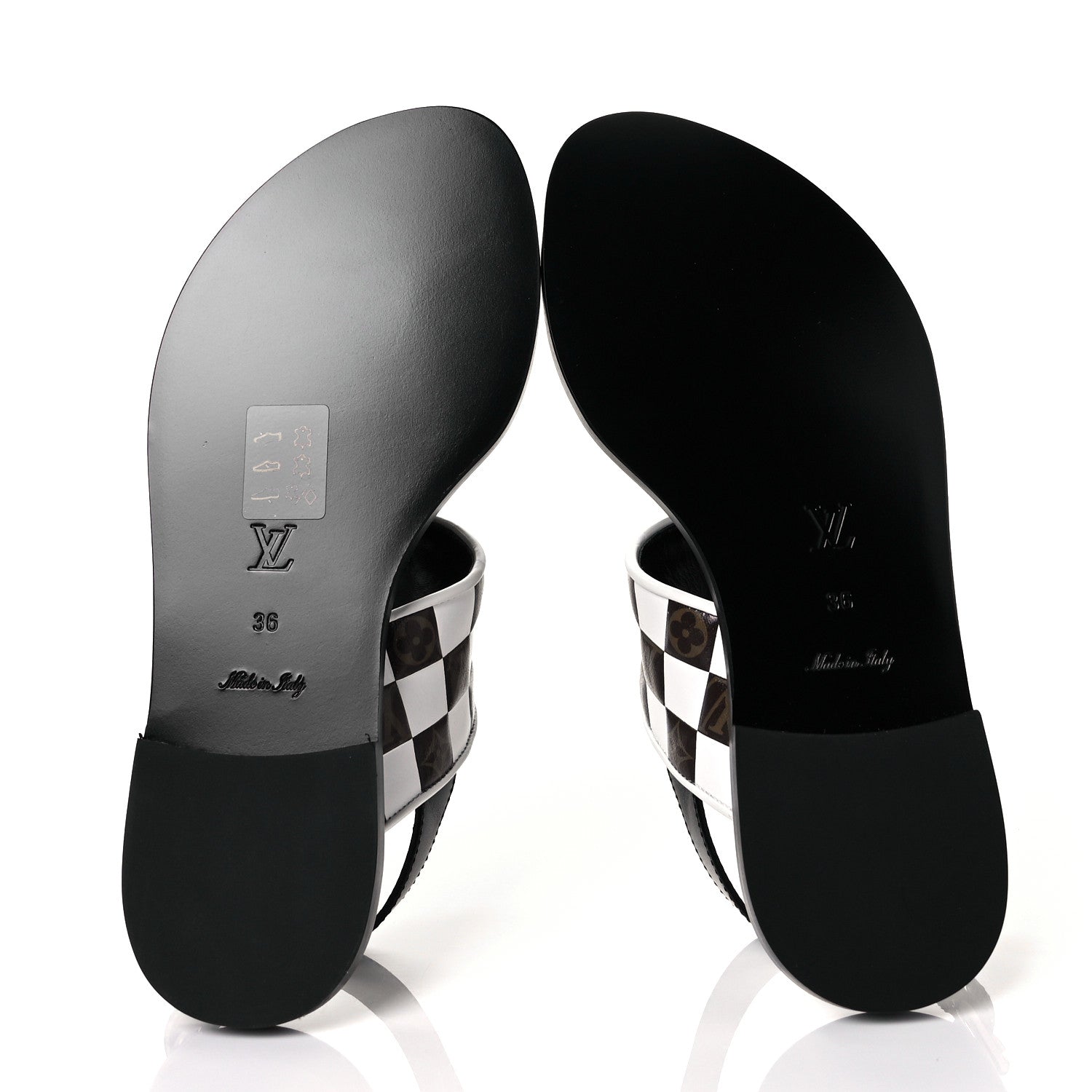 Louis Vuitton Monogram Calfskin Matchmake Flat Thong Sandals 36 Black 5 of 9