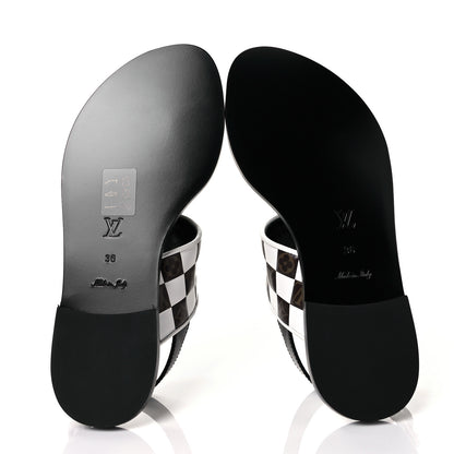 Louis Vuitton Monogram Calfskin Matchmake Flat Thong Sandals 36 Black 5 of 9