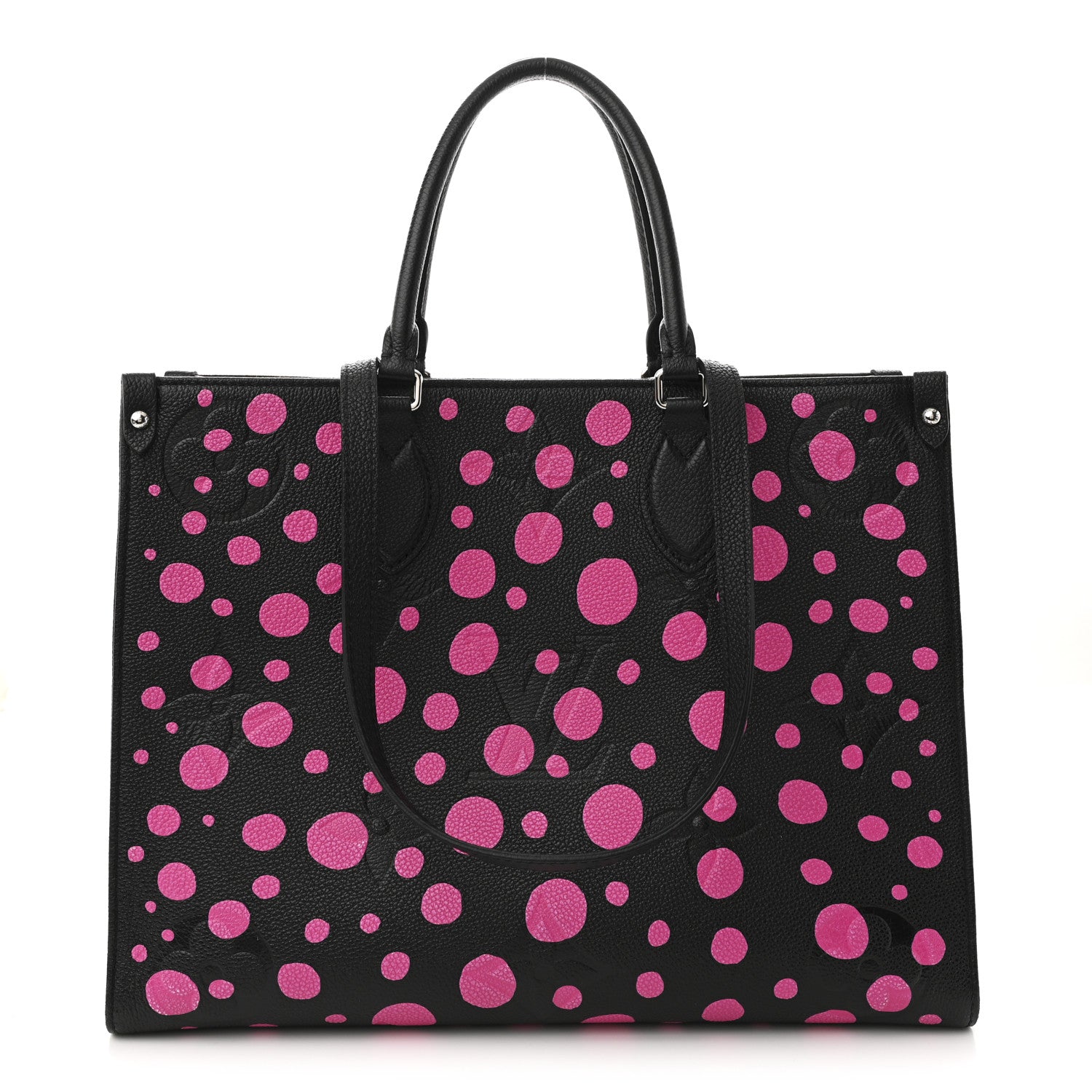 Louis Vuitton LV X YK Empreinte Monogram Giant Onthego MM Black Fuchsia 1 of 10