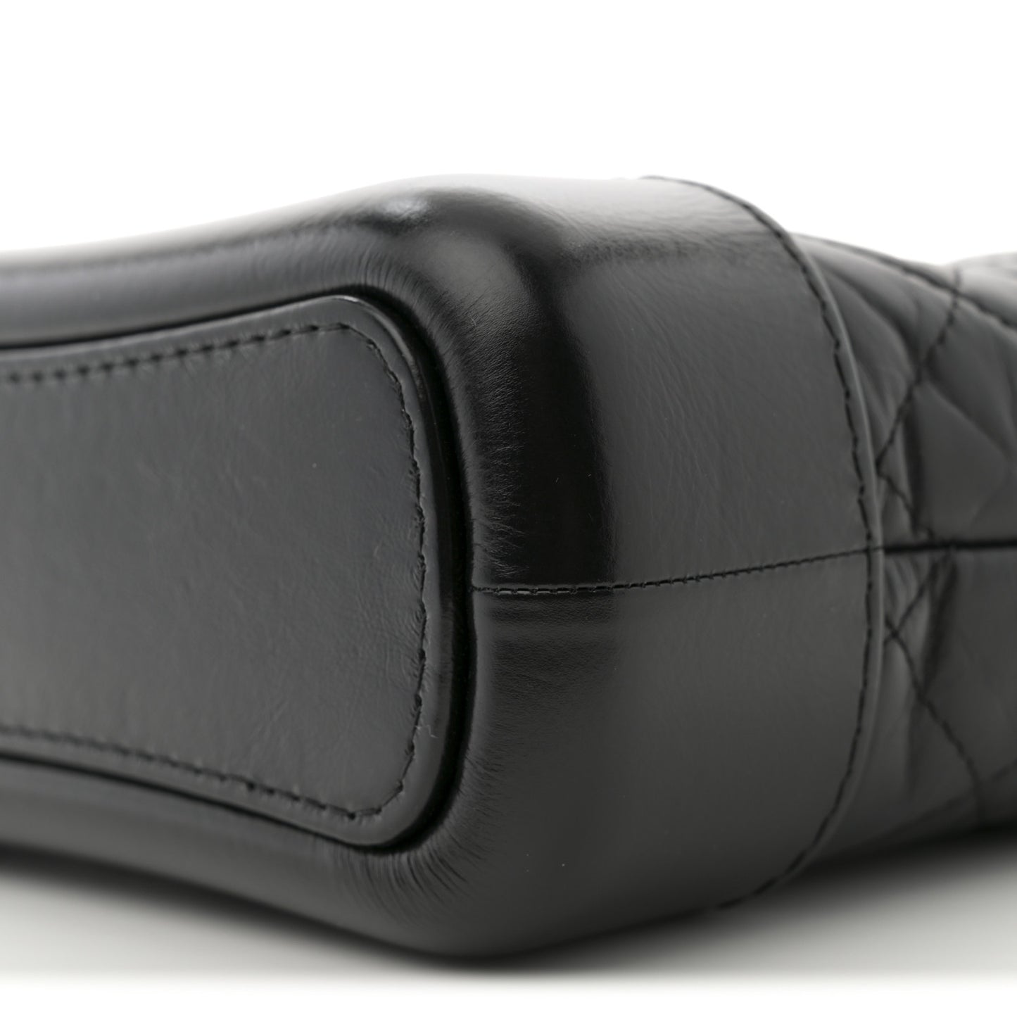 Aged Calfskin Quilted Small Gabrielle Hobo Black