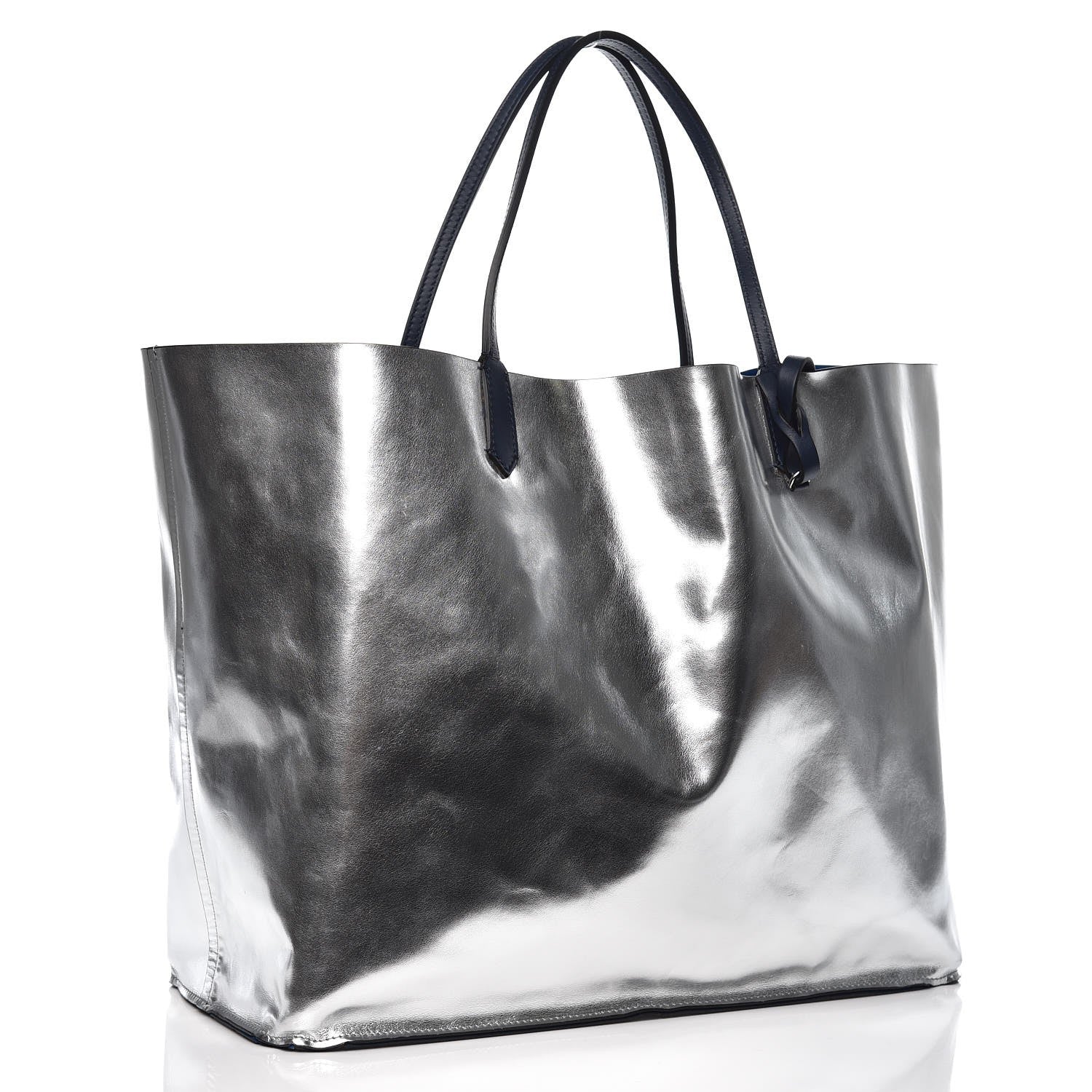 Givenchy Metallic Calfskin Suede Ombre Large Reversible Antigona Tote Blue Silver 6 of 16