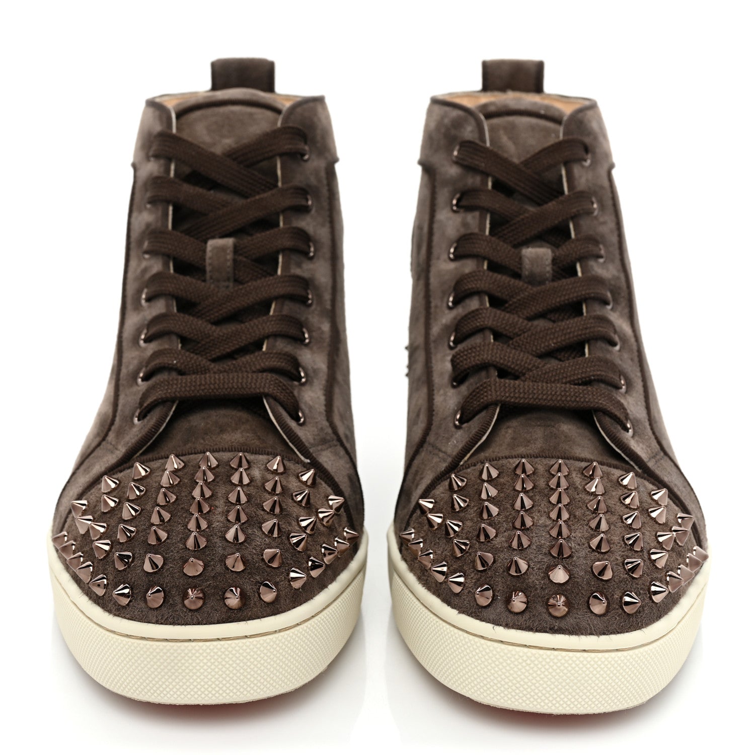 Christian Louboutin Mens Suede Lou Spikes Flat Sneakers 43 Castor Africa 2 of 12