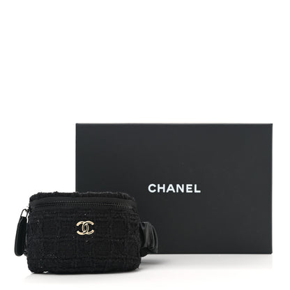 Chanel Tweed Lambskin Quilted Arm Coin Purse Black 8 of 8