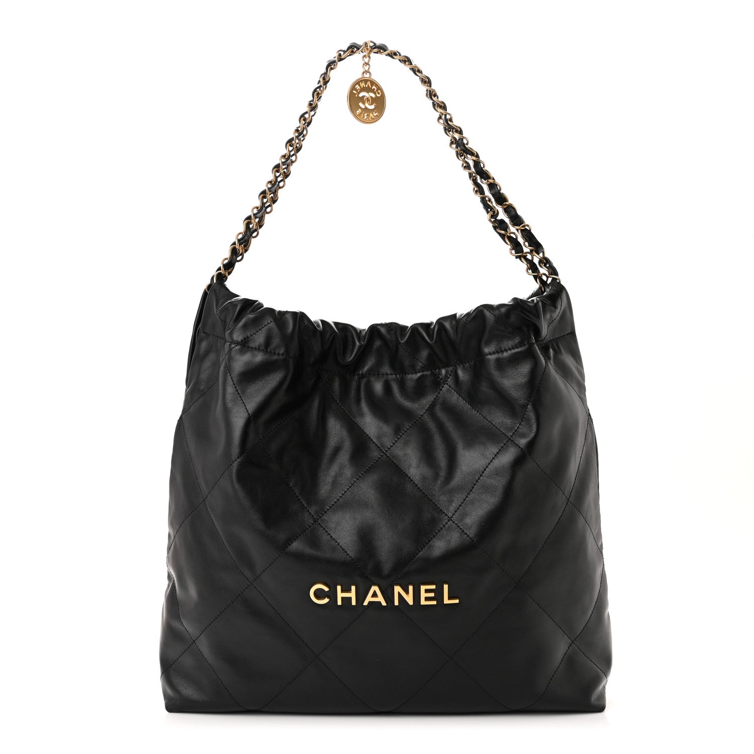 Chanel Shiny Calfskin Quilted Chanel 22 Black 3 of 13