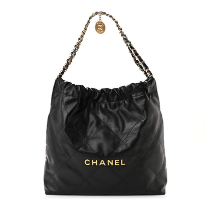 Chanel Shiny Calfskin Quilted Chanel 22 Black 3 of 13