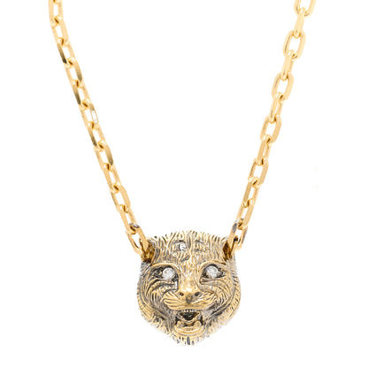 Gucci 18K Yellow Gold Diamond Pink Tourmaline Aquamarine Le Marche des Merveilles Feline Bracelet 4 of 6