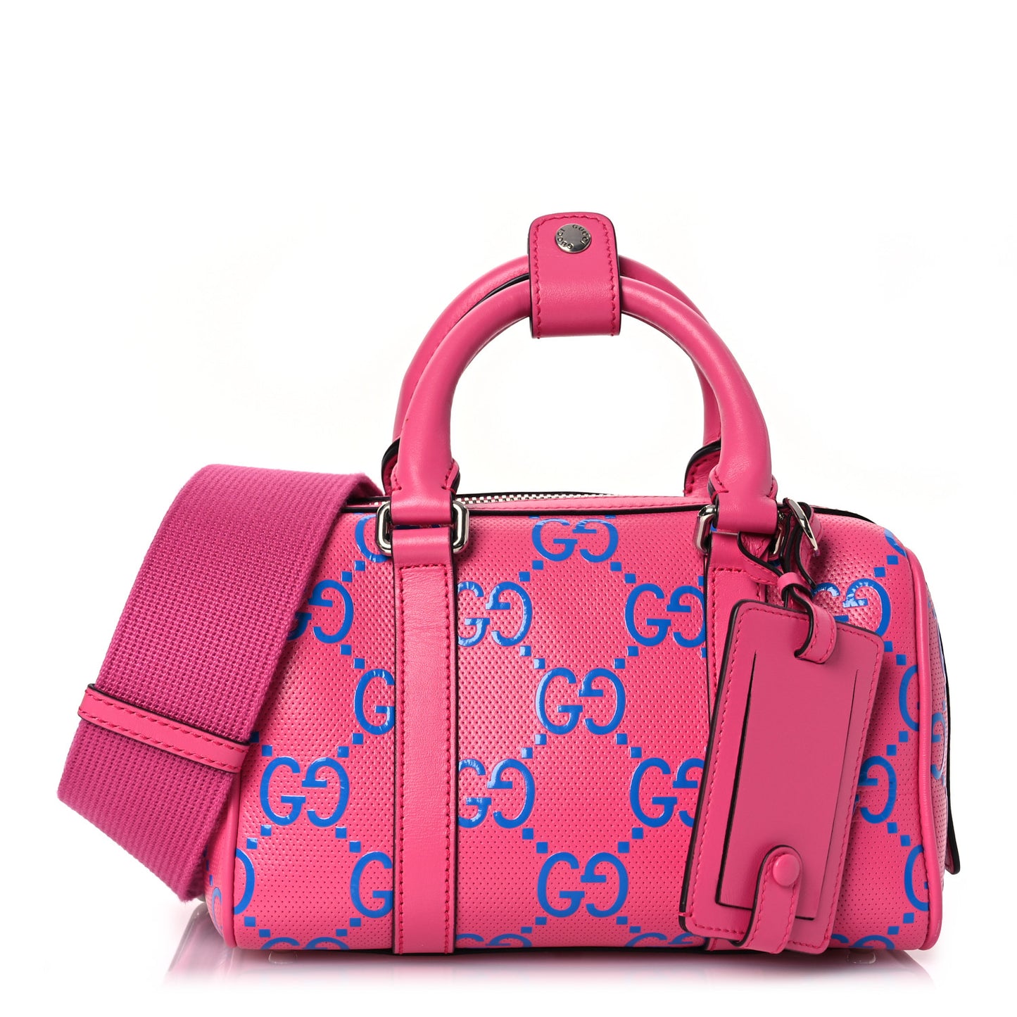 Calfskin GG Tennis Bi-Color Embossed Mini Duffle Bag Modern Fucsia Modern Blue