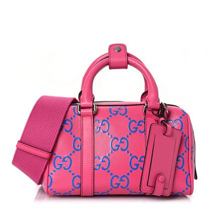 Gucci Calfskin GG Tennis Bi-Color Embossed Mini Duffle Bag Modern Fucsia Modern Blue 1 of 10