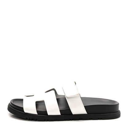Hermes Calfskin Womens Chypre Sandals 37 White 1 of 12