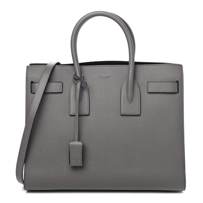 Saint Laurent Grained Calfskin Small Sac De Jour Fog 1 of 4