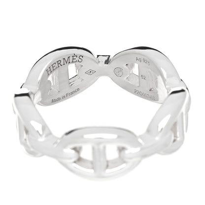 Hermes Sterling Silver PM Chaine d'Ancre Enchainee Band Ring 52 6 4 of 4