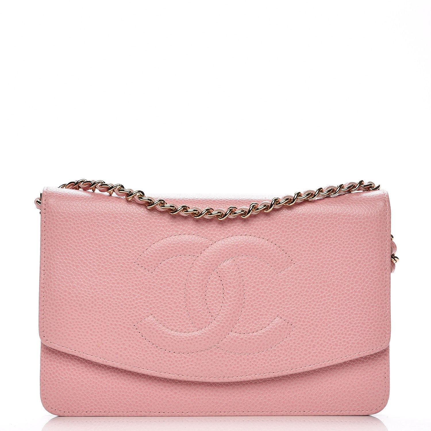 Chanel Caviar Timeless CC Wallet On Chain WOC Pink 1 of 8