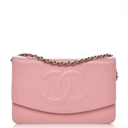 Chanel Caviar Timeless CC Wallet On Chain WOC Pink 1 of 8