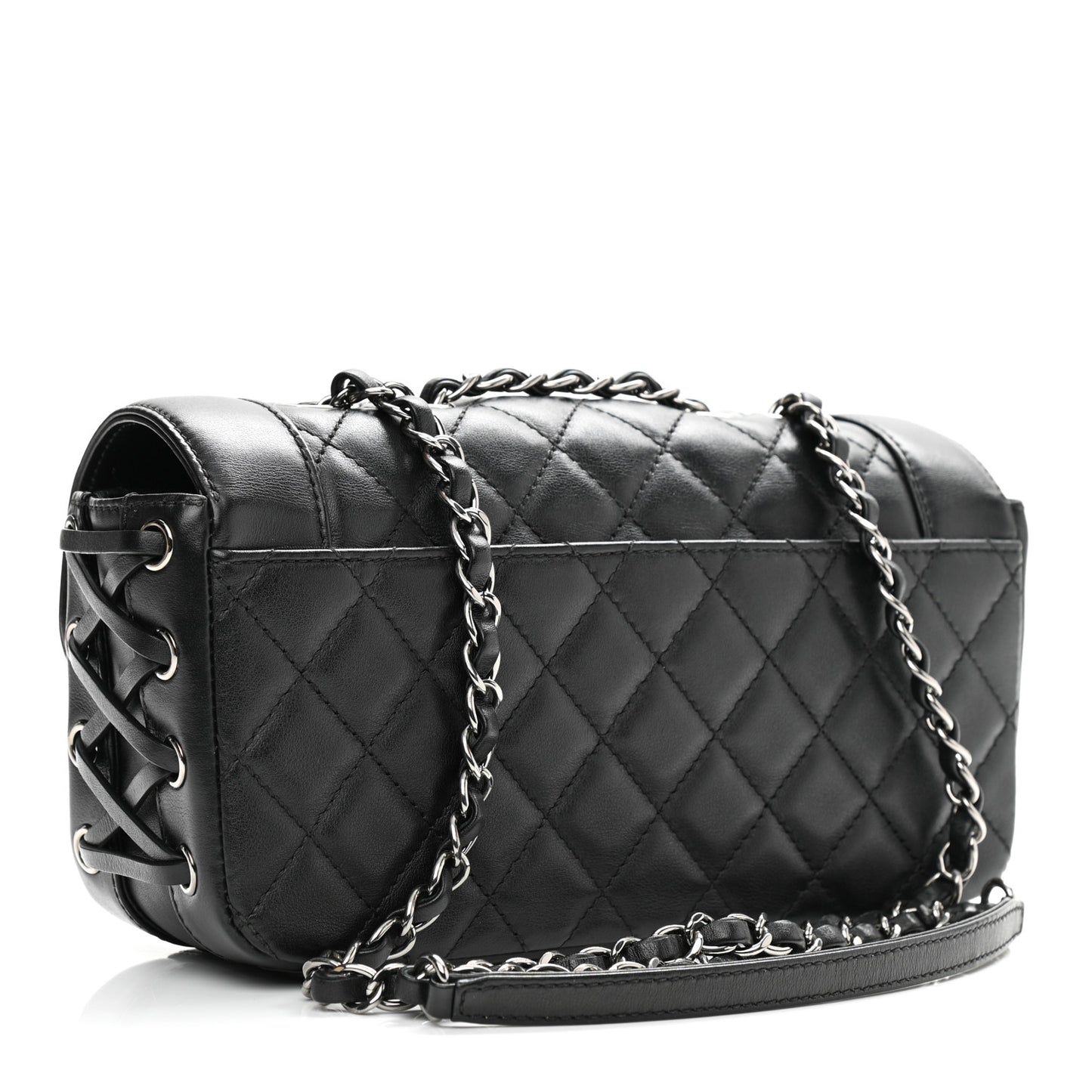 Calfskin Quilted Small Coco Corset Flap Black