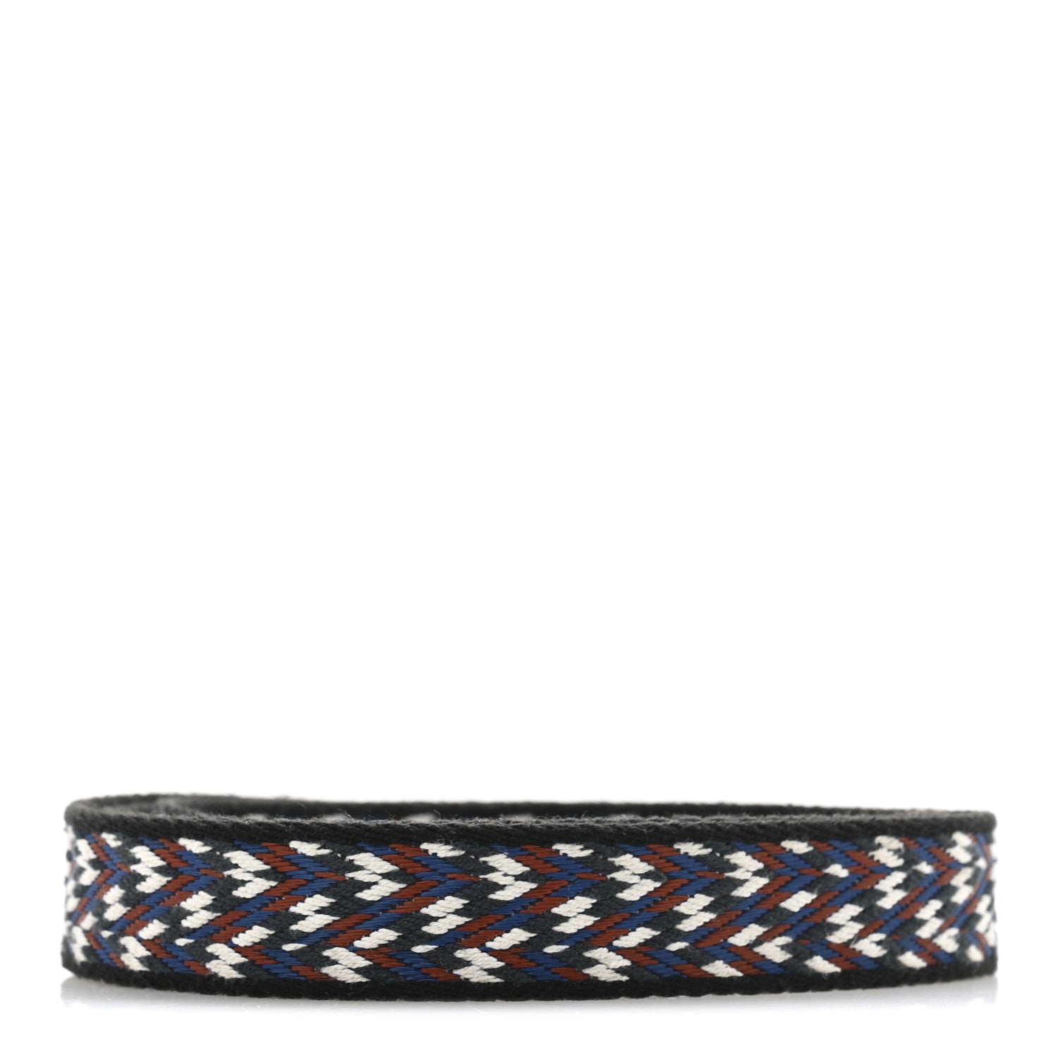 Hermes Toile Swift 25mm Sangle ZigZag Shoulder Strap Black White Deep Blue 2 of 6