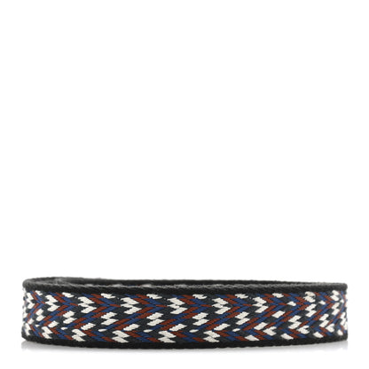 Hermes Toile Swift 25mm Sangle ZigZag Shoulder Strap Black White Deep Blue 2 of 6
