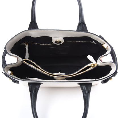 Burberry Derby Calfskin House Check Medium Bi-Color Banner Tote Natural Black 6 of 11
