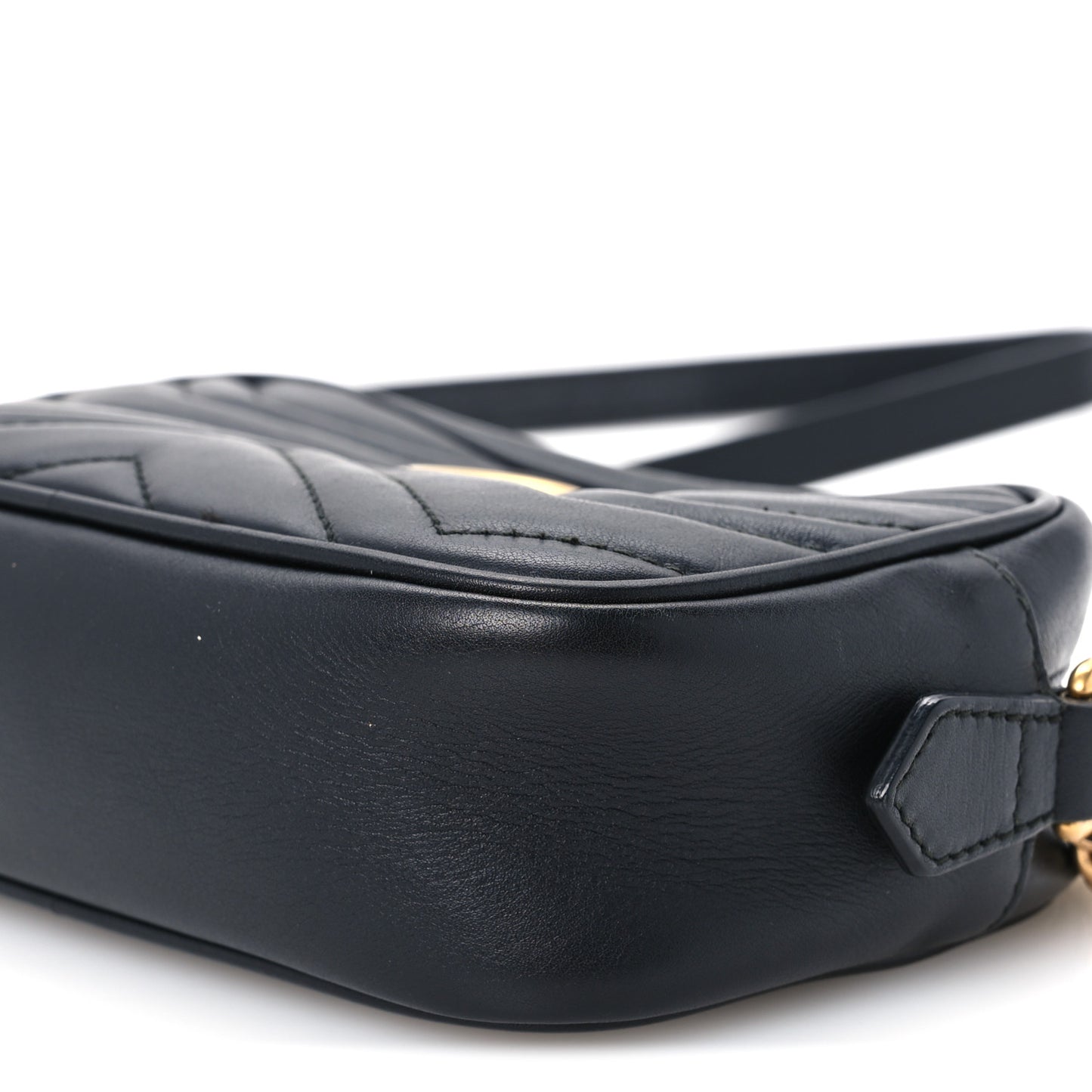 Calfskin Matelasse Mini GG Marmont Chain Shoulder Bag Black