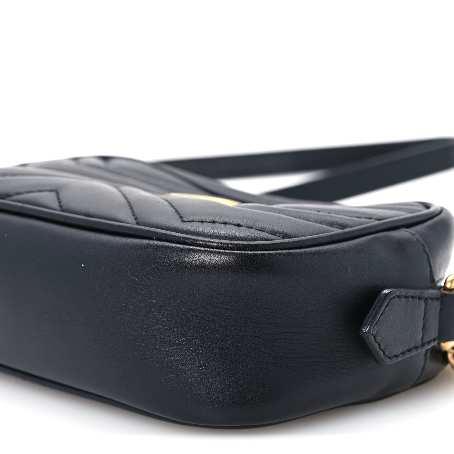 Gucci Calfskin Matelasse Mini GG Marmont Chain Shoulder Bag Black 11 of 11