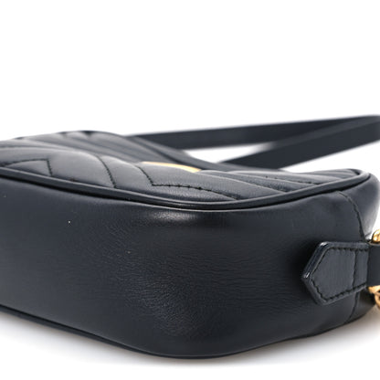 Gucci Calfskin Matelasse Mini GG Marmont Chain Shoulder Bag Black 11 of 11