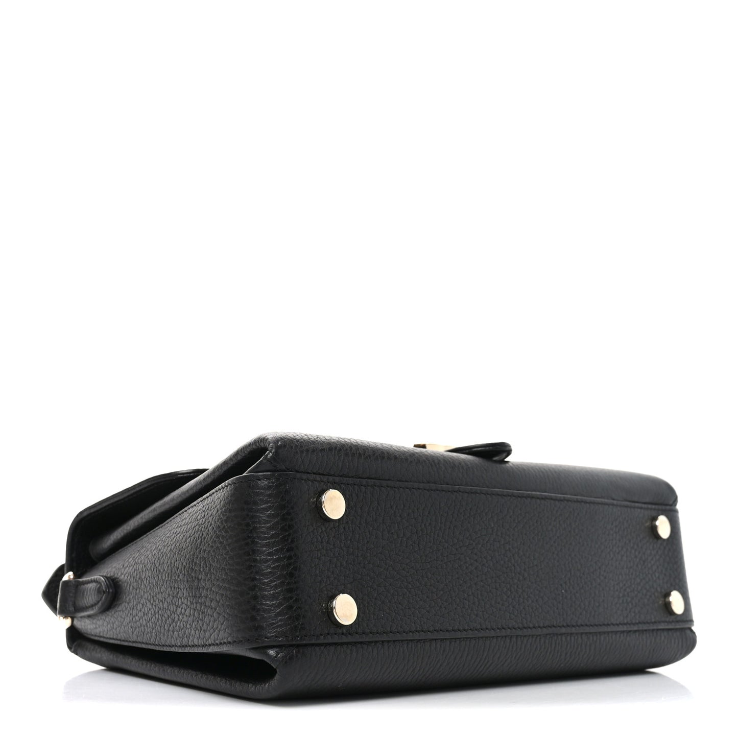 Dollar Calfskin Interlocking G Top Handle Shoulder Bag Black