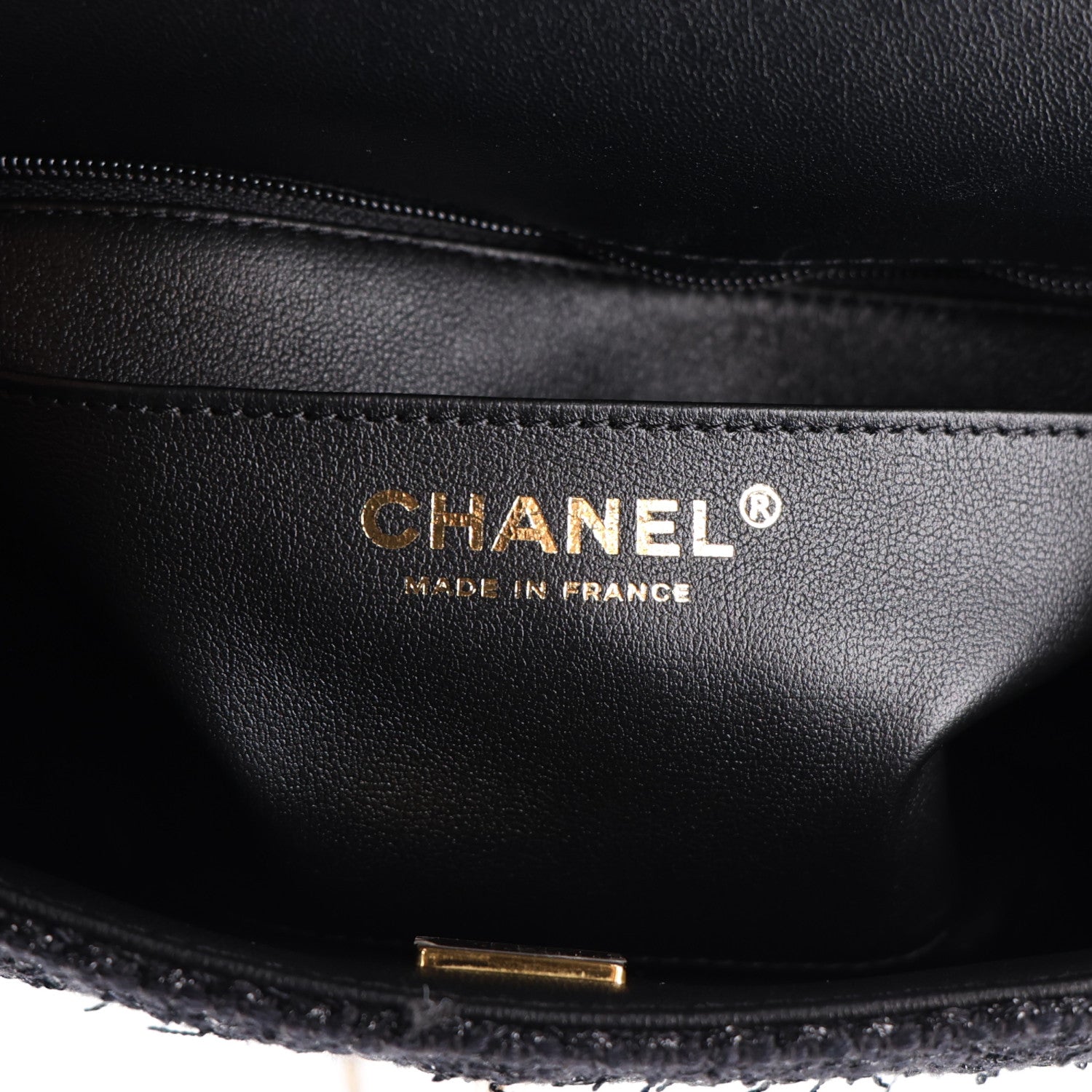 Chanel Tweed Quilted Medium Retro Twist Top Handle Flap  Black 6 of 11