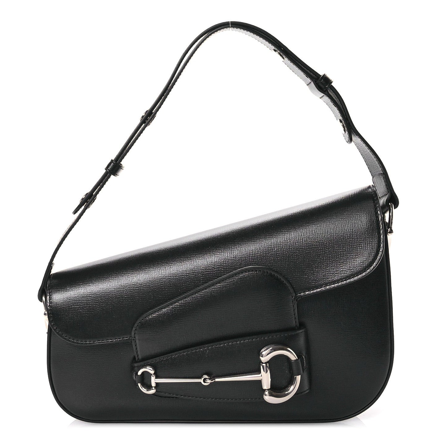 Azalea Calfskin Small Horsebit 1955 Asymmetric Shoulder Bag Black