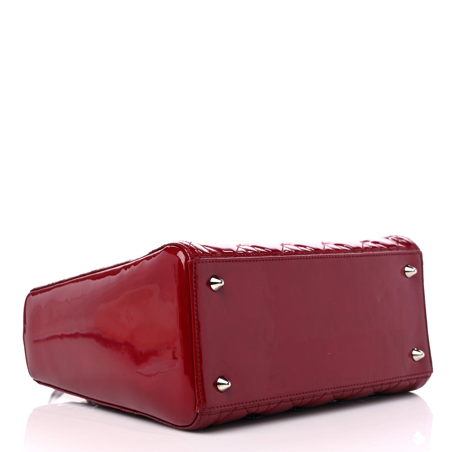 Christian Dior Patent Cannage Medium Lady Dior Red 3 of 9