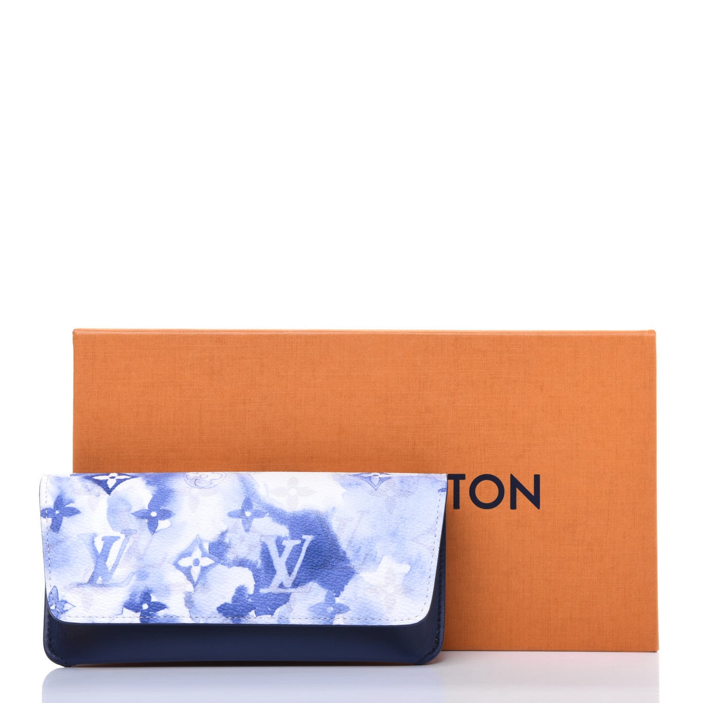 Monogram Watercolor Woody Glasses Case Blue