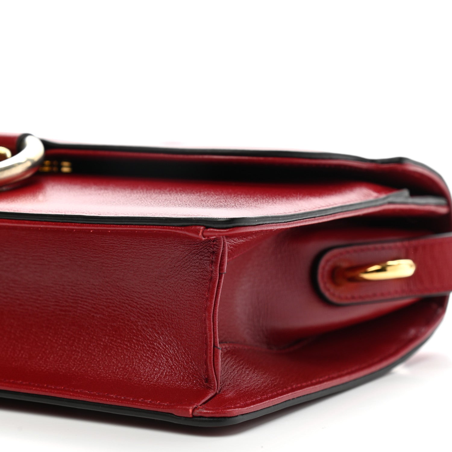 Gucci Textured Calfskin Small Torchon GG Ring Shoulder Bag New Cherry Red 11 of 11