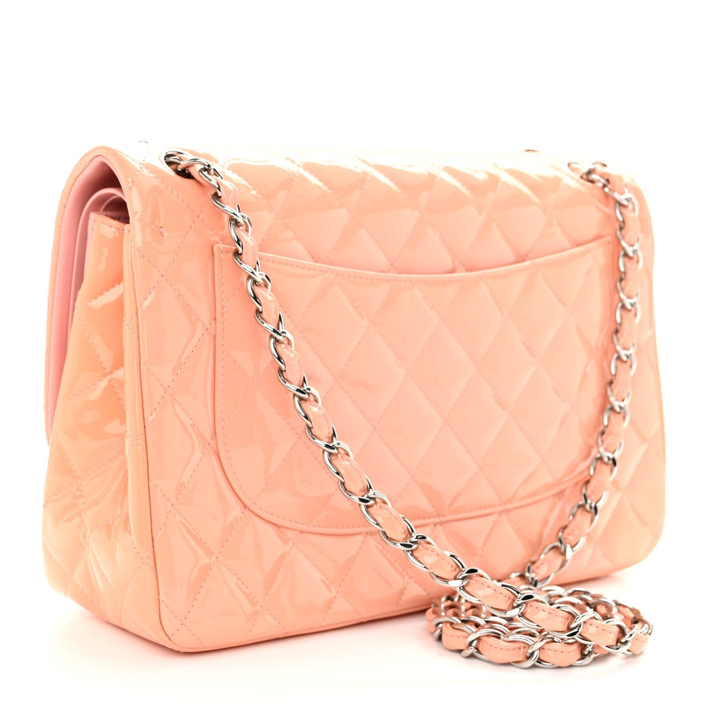 Patent Quilted Jumbo Double Flap Coral