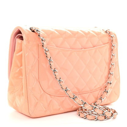 Chanel Patent Quilted Jumbo Double Flap Coral 3 of 13