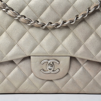 Chanel Metallic Lambskin Quilted Jumbo Double Flap Gold 14 of 15