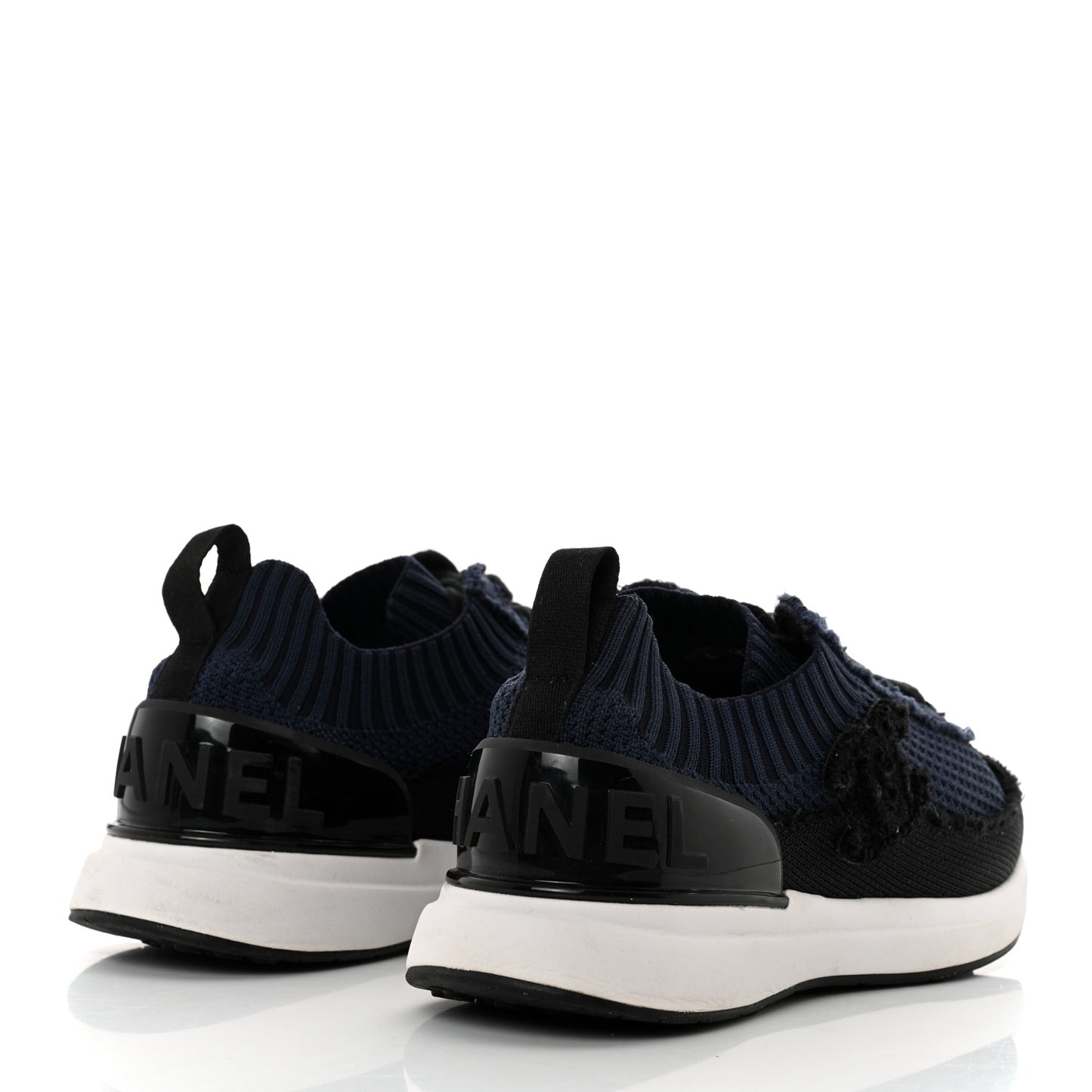 Fabric Logo Sneakers 35.5 Navy Black