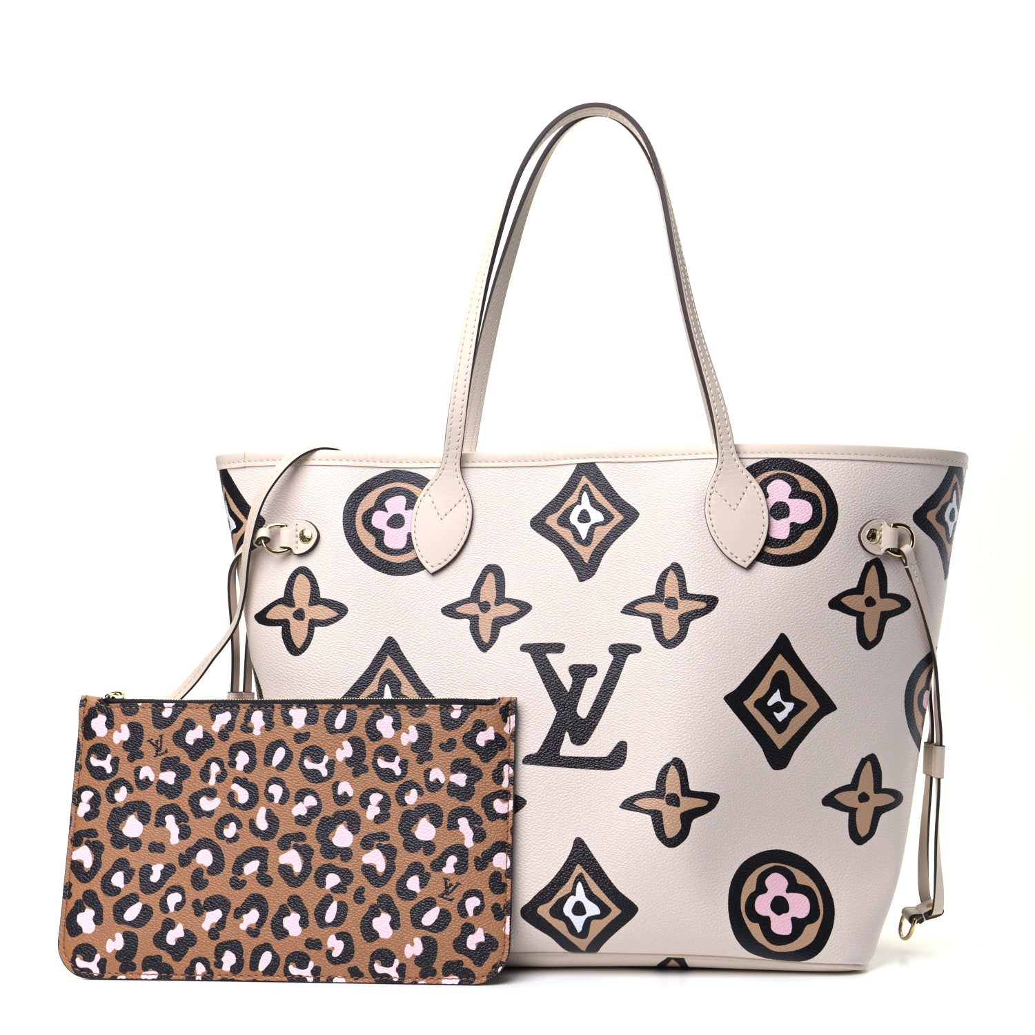 Louis Vuitton Monogram Giant Wild At Heart Neverfull MM Creme 1 of 4