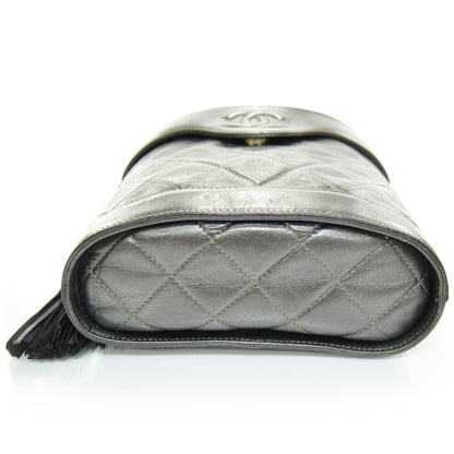 Chanel Quilted Lambskin Tassel Shoulder Bag Pewter 4 of 10