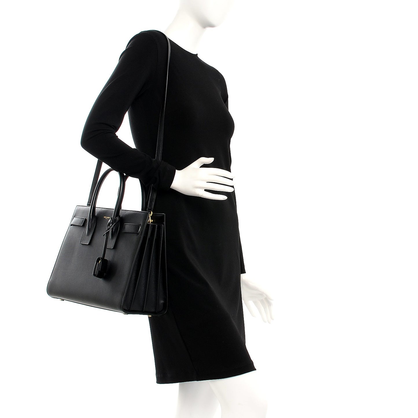 Calfskin Small Sac De Jour Black